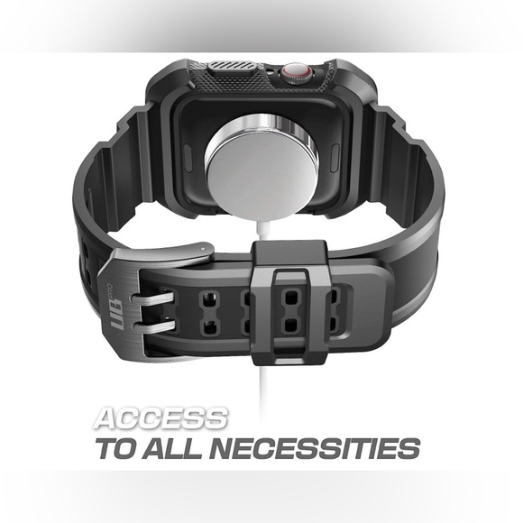 Rugged Protective Case w/Strap Bands Apple Watch Series 8/7/6/SE/5/4 [45/44mm] - Picture 4 of 5